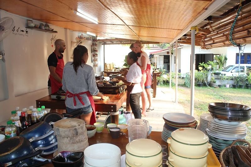 Koh Samui Thai Cooking Class with Local Market Tour - From market stop to working kitchen