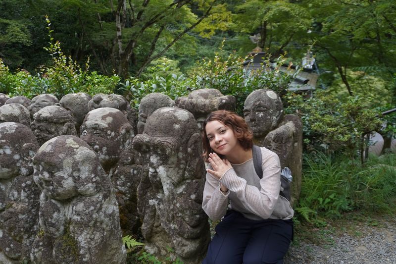 Kyoto Otagi Nenbutsu-ji & Bamboo Forest Half-Day Private Guided Tour - Walking from the temple toward Arashiyama