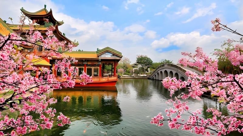 Landscape Garden of Lingnan Culture: Baomo Garden - Find the porcelain version of an old city scene