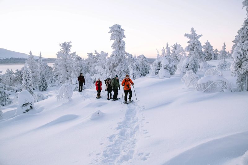 Lapland Hiking and Snowshoeing Tour from Rovaniemi - Getting fitted for snowshoes and winter gear