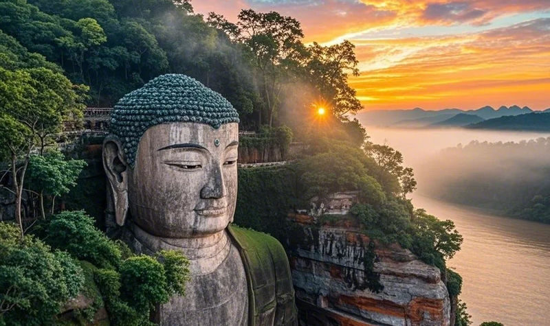 Leshan Giant Buddha Day Tour with Sichuan Opera - Lingyun Temple adds another layer