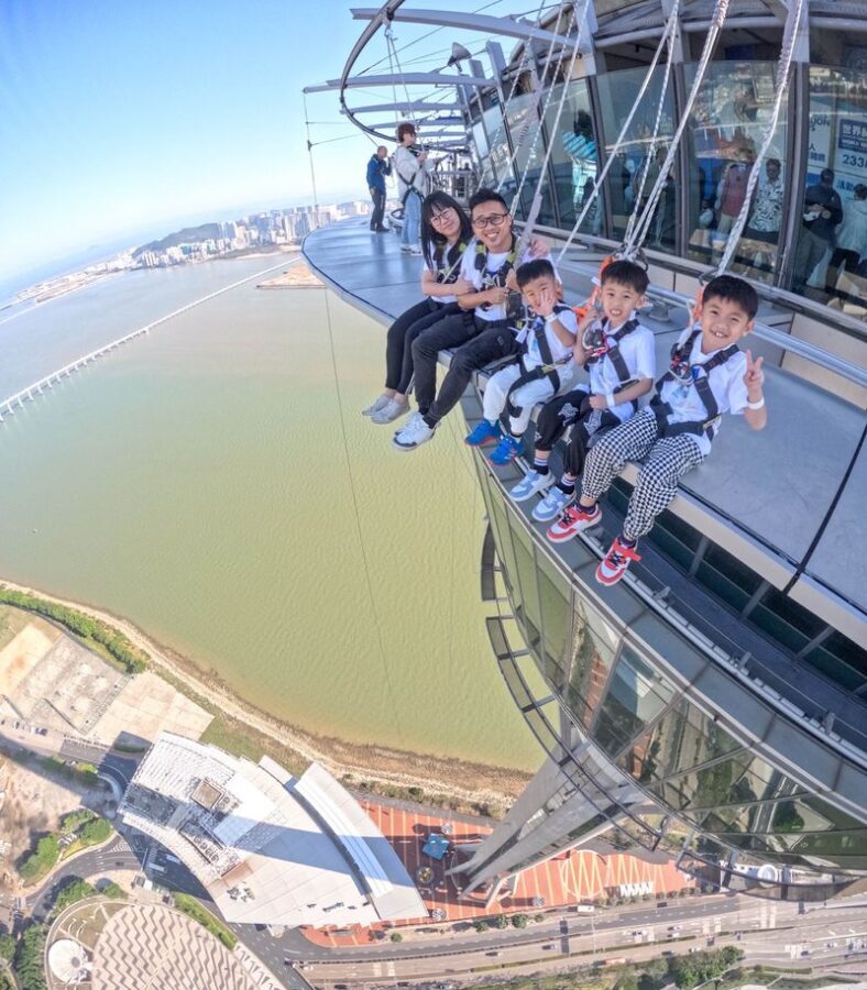 Macau Tower Skywalk with Free Admission - The briefing and harness check
