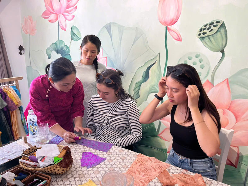 Mini Ao Dai Handcrafting Experience in Ho Chi Minh City - Choosing fabric and getting started
