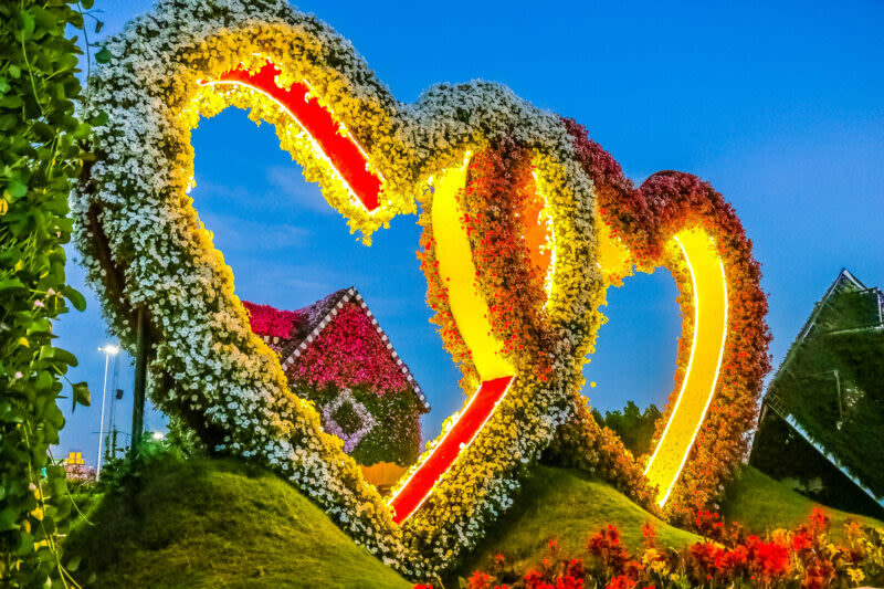 Miracle Garden and Global Village Entry and Guided Tour - Miracle Garden: flowers on a grand scale
