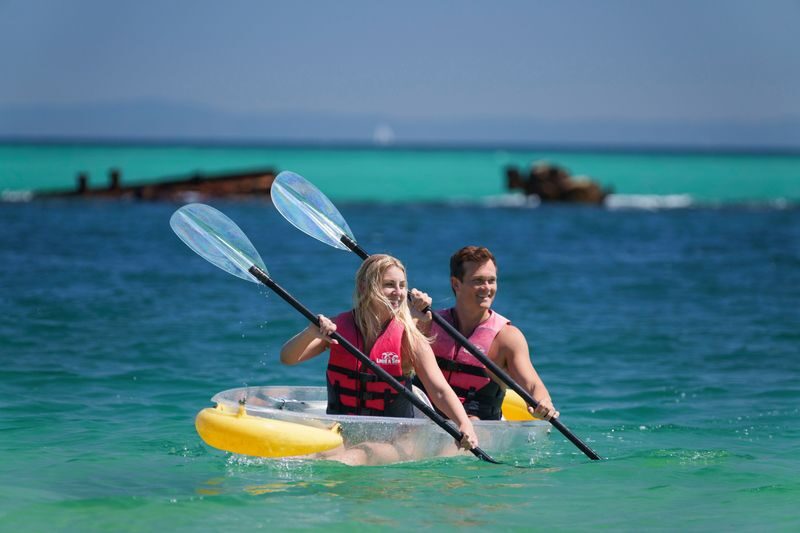 Moreton Island Shipwreck Cruise Tour from Brisbane or Gold Coast - The Tangalooma Wrecks: snorkeling and clear kayaks