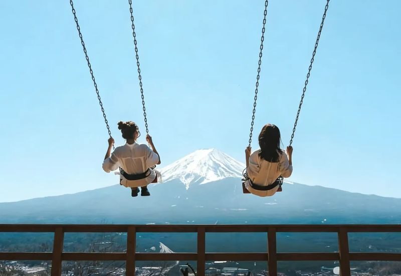 Mount Fuji Day Trip: Includes Kawaguchiko Tenjozan Park Ropeway Ticket & Arakurayama Sengen Park & Nichikawa Clock Shop & Lawson Convenience Store & Oishi Park (Departing from Tokyo) - The ropeway above Lake Kawaguchi