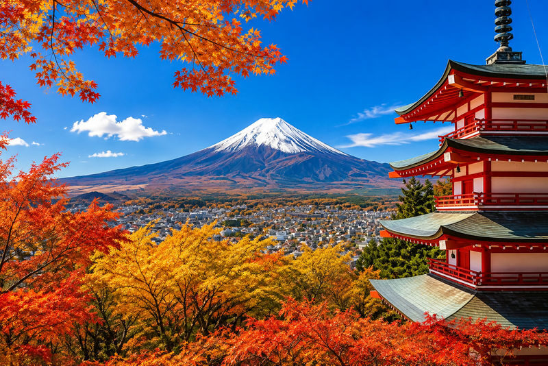 Mount Fuji Special Train & Lake Kawaguchi Cruise/Ropeway & Lake Yamanaka & Hikawa Clock Shop Day Trip - Finding the Fuji backdrop on Hikawa Clock Shop’s street