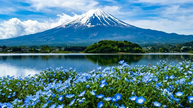 Mount Fuji Twin Lakes Instagram-Worthy Spots Day Tour | Lake Yamanaka Multiple Experiences Available + Lake Kawaguchi Oishi Park + Oshino Hakkai + Lawson Convenience Store + Nikawa Tokei Store (Departure from Tokyo) - Oishi Park puts the lake in the frame
