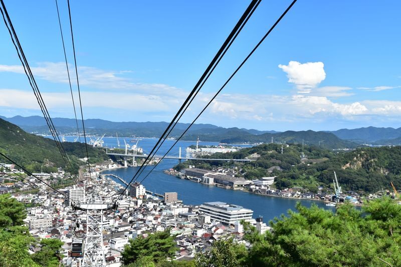 Mt. Senkoji Ropeway - At the summit: observation deck, temple and island views