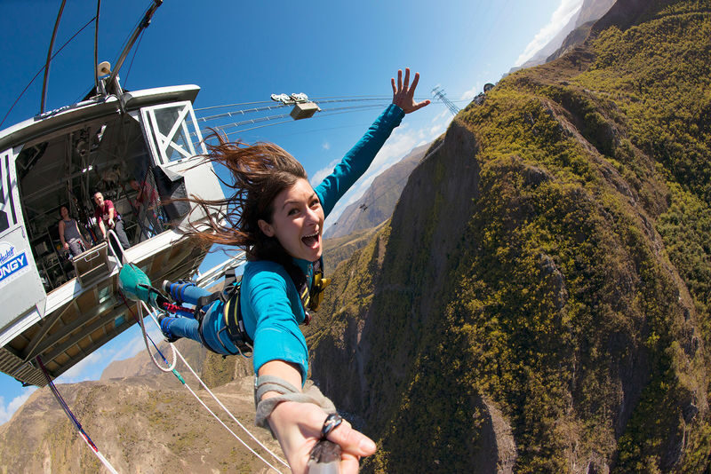 Nevis Swing, Bungy & Catapult by AJ Hackett - Getting set for the jump