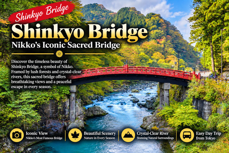 Nikko Toshogu Shrine & Kegon Waterfall One Day Tour from Tokyo - Shinkyo Bridge, the gateway to Nikko’s sacred area