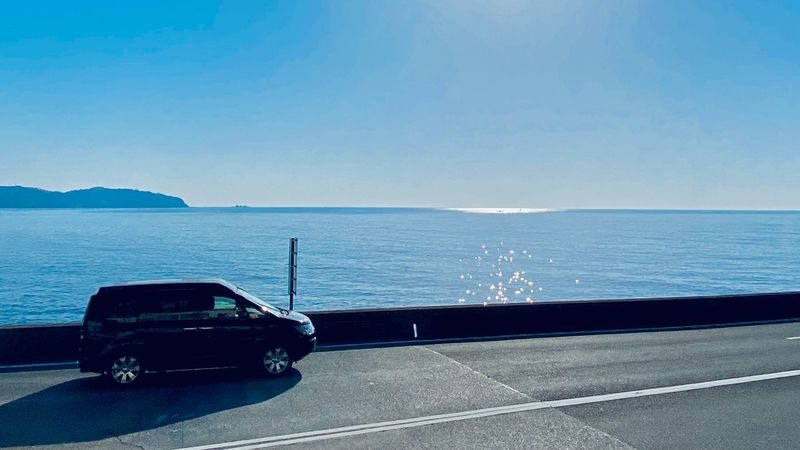 One-day tour of Atami Sunshine Beach Road, Kinusaki Coast, and Mount Omuro in Izu - Atami’s coast from the road