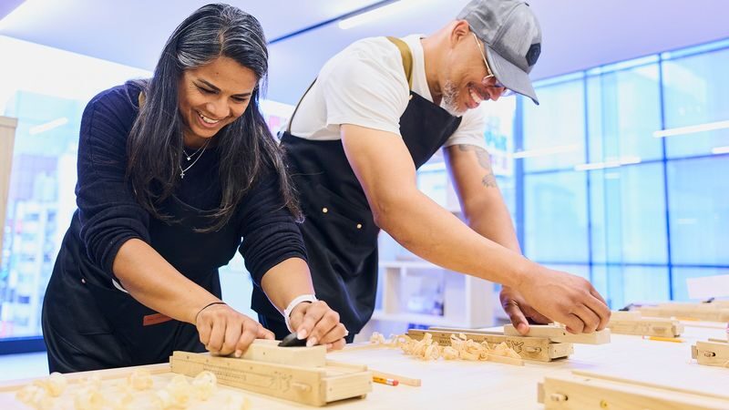 Osaka Namba Chopstick Making Workshop - Choose wood before the shaping begins