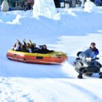 Pyeongchang Trout Festival: Tent Ice Fishing Experience - Setting up at the ice fishing tents