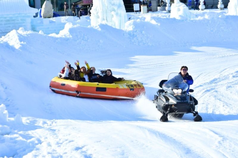 Pyeongchang Trout Festival: Tent Ice Fishing Experience - Setting up at the ice fishing tents