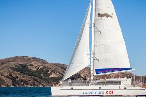 San Francisco Luxury Catamaran Bay Sunset Cruise Experience - A catamaran with two ways to watch
