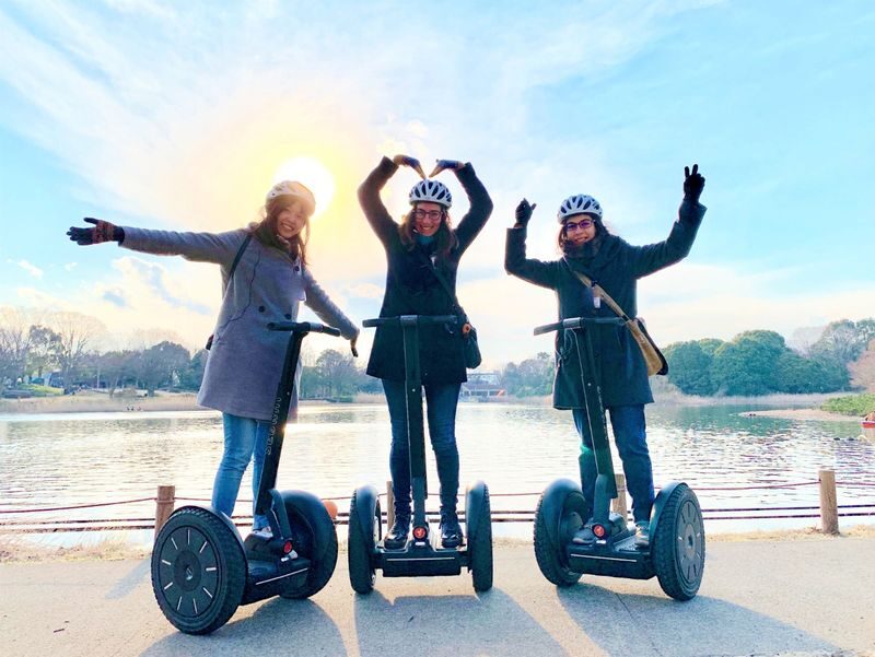 Segway Experience in Showa Kinen Park of Tokyo - Learning to ride before setting off