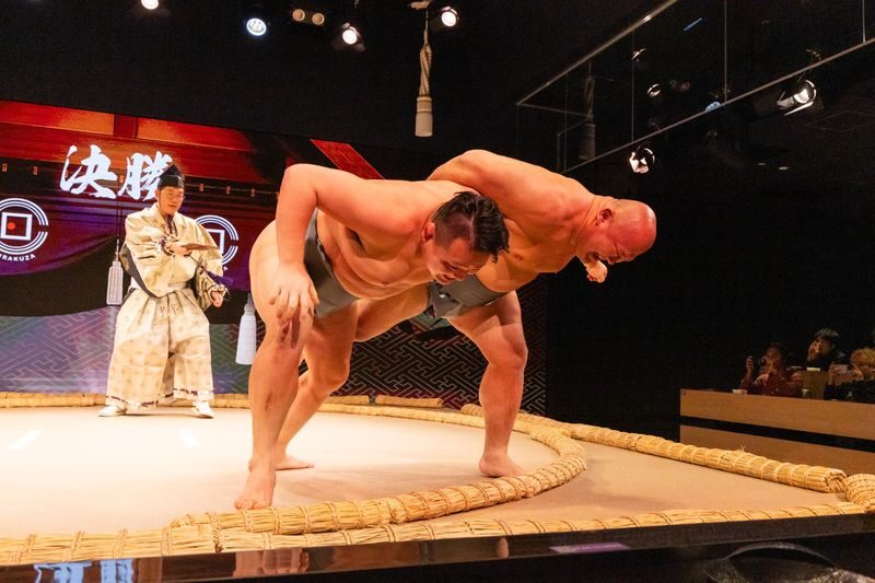 Sumo Show with Traditional Meal Course at HIRAKUZA GINZA TOKYO - The meal and show, over about two hours