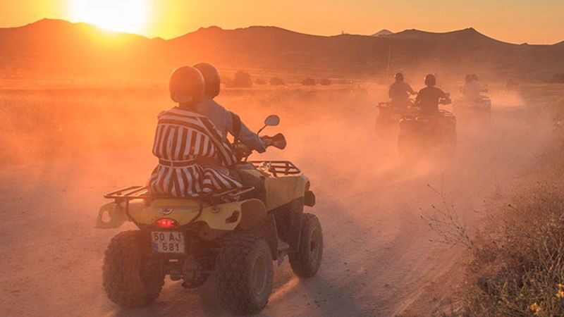 Sunset and sunrise ATV Quad tour in Cappadocia - Love Valley: rock shapes and a photo pause