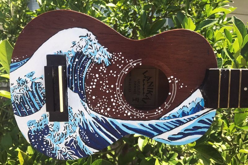 Ukulele Paint and Play Workshop in Singapore - Stringing it, then learning to play