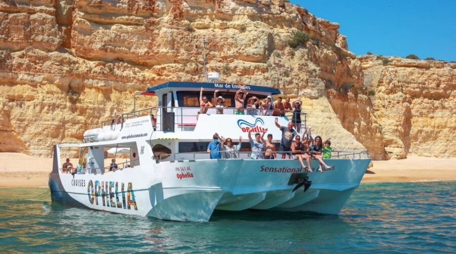 From Portimão: Catamaran Cruise to Benagil Caves With BBQ