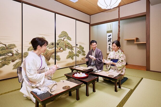 Japanese Sweets Making and Kimono Tea Ceremony in Tokyo Maikoya